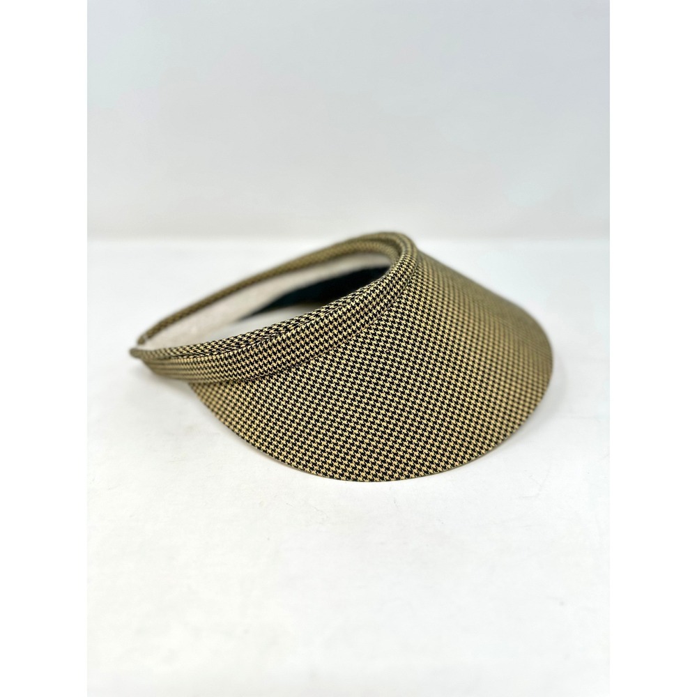 Vintage‎ Mico Houndstooth Headband Gold Tennis Visor Gold Black